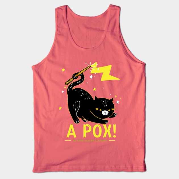 A Pox! On Your Vacuum Cleaner! Halloween Wizard Cat Tank Top by TJWDraws